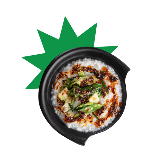 Congee with Sauteed Greens Recipe