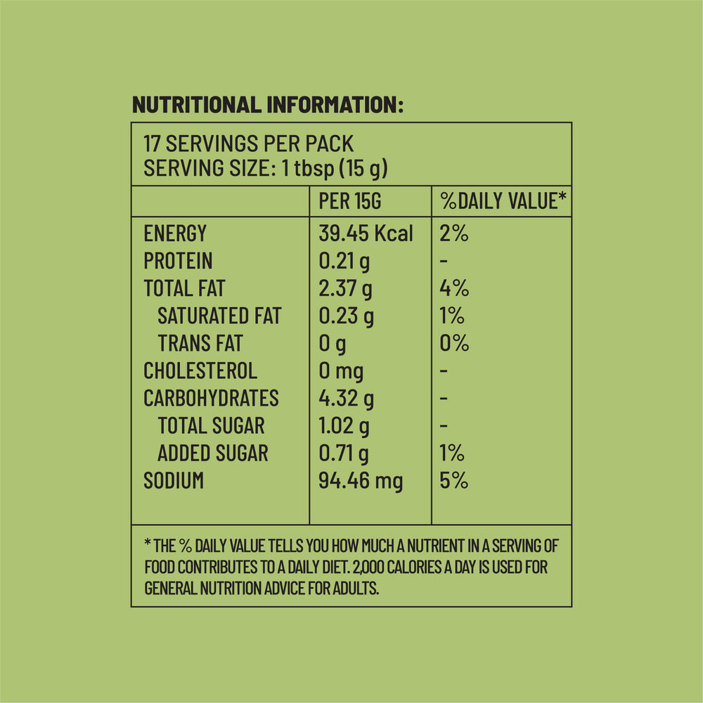 Lime Leaf + Lemongrass Nutritional Information