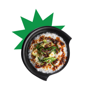Congee with Sauteed Greens Recipe