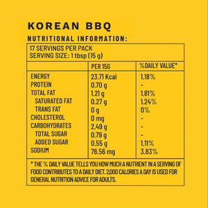 Korean BBQ sauce nutritional information